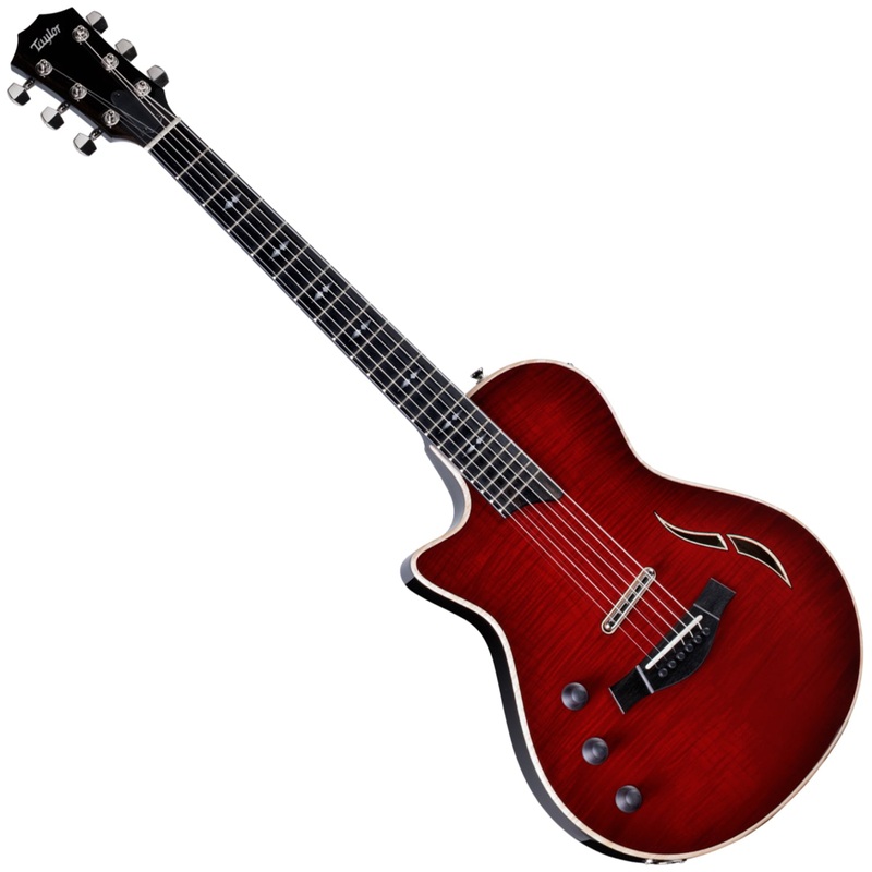 Taylor T5z Pro Left Hand Hybrid Electric Guitar Integrated Armrest in Cayenne Red w/Taylor T5z Hardshell Brown Case - T5ZPROCRLH