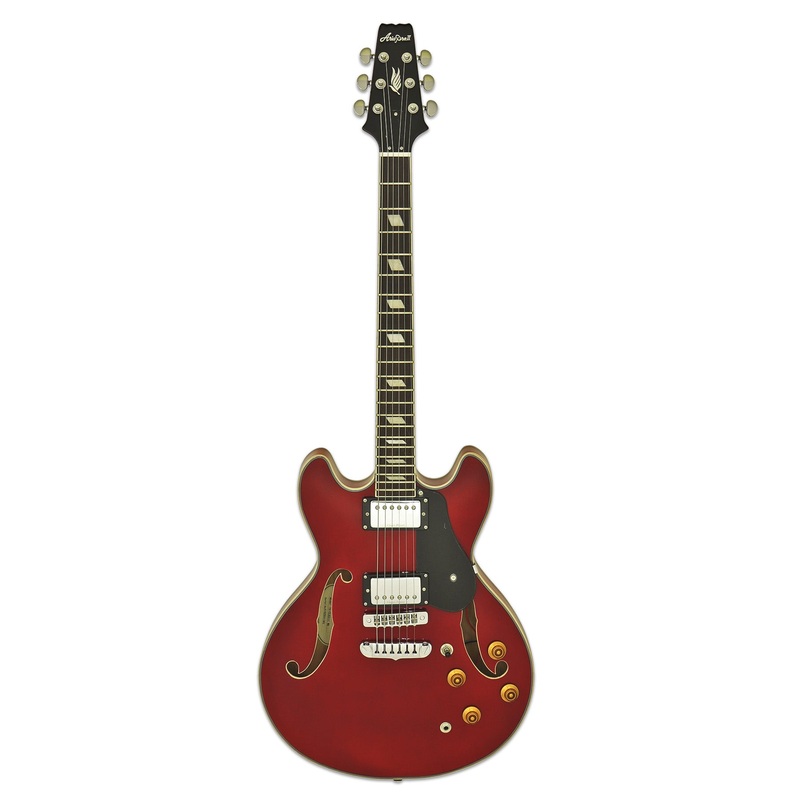 Aria TA-CLASSIC Semi-Hollow Electric Guitar in Wine Red Gloss